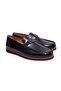 Black Color Laceless Genuine Leather Men's Shoes
