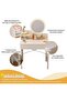 Makeup Vanity Table, Dressing Table With 3 Modes Adjustable Lighted Mirror ,1 Drawer Makeup Storage Cabinet Small Vanity Tablle for Bedroom(60×40×126CM） - 3