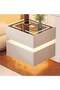 Modern Bedside Nightstand Table with LED Mirror, Sensor Light, Wireless Charging and BT Speaker 40CM