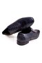 Dark Blue Color Lace-Up Genuine Leather Men's Shoes - 2