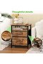 Modern open-top open-shelf bedside table with brown frame and MDF panel for waterproof and wear-resistant construction, featuring double-layer fabric drawers in bedroom furniture - 2