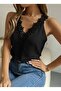 Women's v-neck floral lace detail sandy blouse - 5