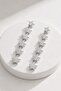 Flush-Set Zircon Stone Single Row Star Earrings - 2