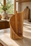 Decorative Rattan Paper Towel Holder Stand Kitchen Paper Towel Holder with Bamboo Pole