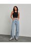 Ice Cream Color Side Panel Baggy Denim/Jeans Pants