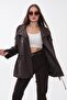 Women's Buttoned Collar, Button Closure, Lined, Belted Trench Coat 265102 - - 4