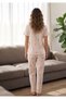 Women's 100% Cotton Alaçatı Bow Detailed Short Sleeve T-Shirt Pants Pajama Set - 4