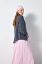 Women's Anthracite Collar Detailed Modal Fabric Shirt 31189 - 7