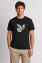 Exotic Dragon Fruit Brush Illustration T-Shirt - Black