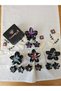 Set of 3 Black Metallic Violet Purple Lotus Flower Hair Clips - Hawaiian Flower Hair Clip - 4