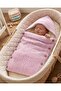 Natural Knitwear Baby Swaddle with Welsoft Inside, Hooded, Buttoned, Breathable Winter Baby Swaddle