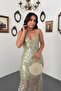 Mint Sequined Strappy Maxi Dress - 2