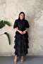 Black Layered Patterned Dress