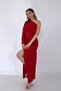 Red Single Sleeve Satin Evening Dress - 3