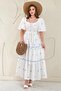 Blue Lace Detailed Embroidered Dress - 4