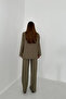 Khaki Striped Jacket and Pants Set - 5