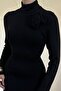 Black Rose Detailed Plain Dress - 2