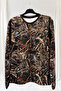 Hunting 3 Threaded Rope Inside Saz Pattern Crew Neck Camouflage Winter Sweatshirt Top - 2
