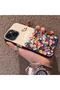 iPhone 15 Compatible Silicone Edge Hard Back Case Couple Phone Case with Floral Pattern - 2