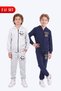 2-Piece Boys' Printed Zippered Hooded Double Pocket Tracksuit Set