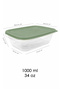 6-Piece Rectangular Storage Container - Stackable, Microwave Safe Food Organizer 1Lt Green - 6