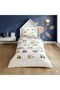 Ranforce -Work Zone Blue- Single Duvet Cover Set with Elastic Sheets