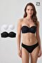 Egyptian Women's Double Ales Unpadded Lace Strapless Bra Black-Ecru