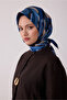 Blue Abstract Pattern 100% Twill Silk Scarf 4414-83 - 2