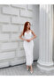 Women's White Deep V-Neck Rope Strap Lace Maxi Dress Elt7252 - 4