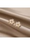 Women's Gold Pearlescent Daisy Flower Model Stud Earrings