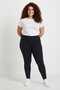 Black Women's Cotton Stretchy Combed Cotton Long Tights + Gift Sleep Band - Compatible with Large Sizes - 3