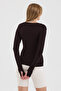 Women's Brown V-Neck Slim Fit Finger-Loop Ultra Soft Flexible Lycra Cotton Basic Body&Blouse - 6
