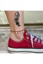 Red Afghan Beaded Square Plate Anklet - 2