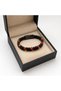 Men's Black Leather Bracelet – Stylish Men's Bracelet with Black Beads and Amber Tone Detail - 2