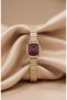 Lady's Women's Steel Watch Gold Color with Burgundy Dial Vintage Old Money Classic Stylish Elegant Premium Women's Wristwatch |   Limited Edition 2026 - 6