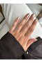 Silver Color Blue Stone Dot Pinky Ring - 3