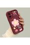 Samsung Galaxy A06 Compatible Case Camera Protective Flower Pattern Maroon Lover Couple Silicone Phone Case - 2