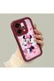 Oppo Reno 14 Pro 5g Compatible Case Camera Protector Minnie Pattern Claret Red Loving Couple Silicone Phone Case - 3