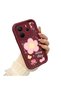 Xiaomi Redmi Note 14 4g Compatible Case Camera Protective Flower Pattern Maroon Lover Couple Silicone Phone Case - 3