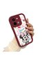 Vivo Y28 Compatible Case Camera Protector Minnie Pattern Burgundy Lover Couple Silicone Phone Case - 2