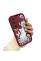 Samsung Galaxy A35 Compatible Case Camera Protective Case with Cat Design Burgundy Dear Couple Silicone Phone Case - 3