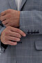 Sanabri Men's Navy Blue-Grey Polyviscon Fabric Slim Fit Mono Collar Sports Blazer Jacket - 5