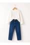 Boy's Denim Trousers with Pockets and Buttons, Adjustable Elastic, 7-12 Years Old - 3