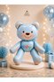 Blue Happy Teddy Bear Foil Balloon 51X54.5 cm – Birthday, Baby Shower, and Children's Party Balloon