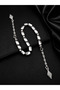 Silver Color Natural Hematite Stone 15-Piece Prismatic Model Zaza Prayer Beads