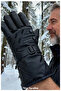 Men's Inflatable Faux Leather Biker Gloves with Fur Inside