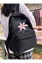 Waterproof Black Printed School Laptop Backpack