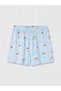 Ozmarka New Season Blue Printed Women's Shorts Pajama Bottoms 2-Piece - 8