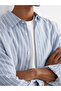 Lcw vision blue relaxed fit long sleeve striped men's shirt - 3