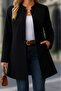 Women's long sleeve judge collar front buttoned pocket detailed short cashmere jacket